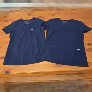 Figs | Tops | Bundle Figs Size Xs Navy Blue Short Sleeve Scrub Top ...
